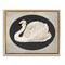 Stupell Industries Vintage Swan in Rounded Oval Floating Frame By Lettered and Lined